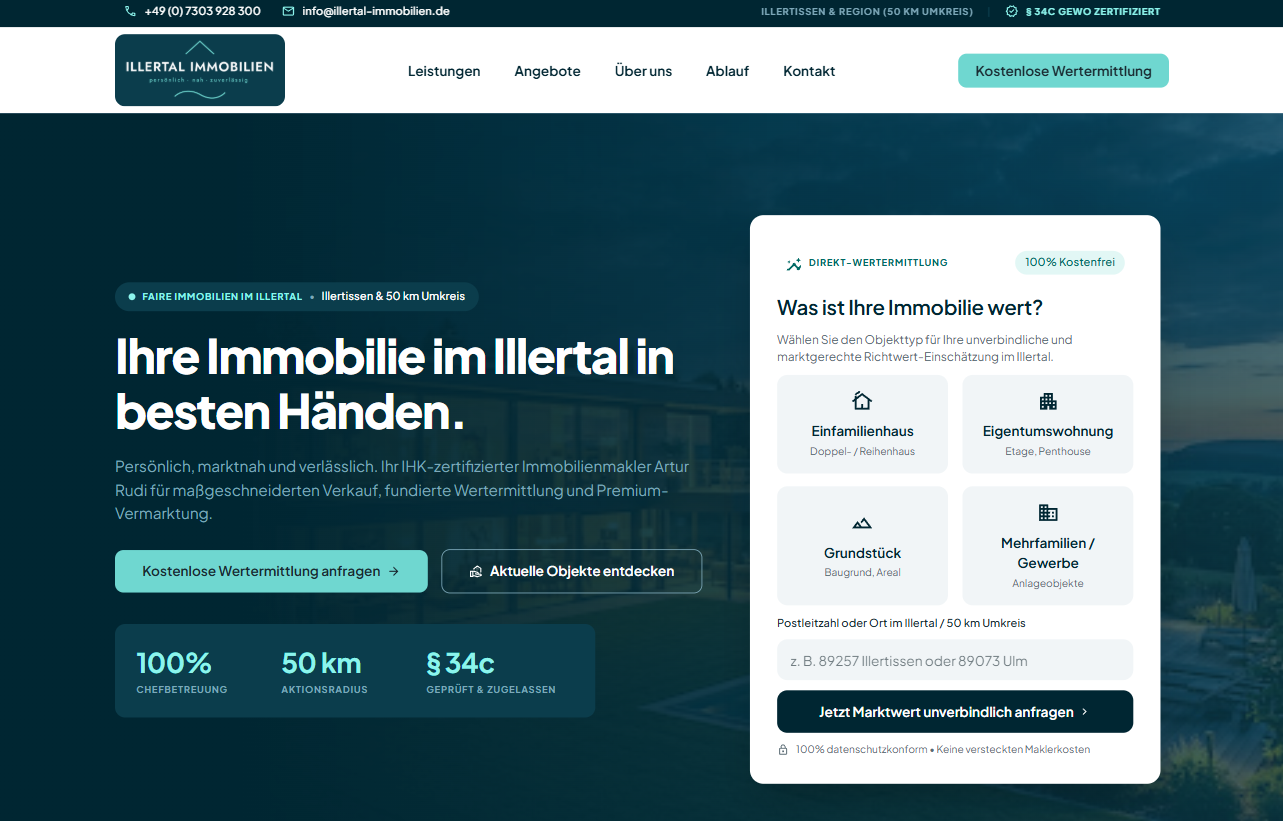 Illertal Immobilien website
