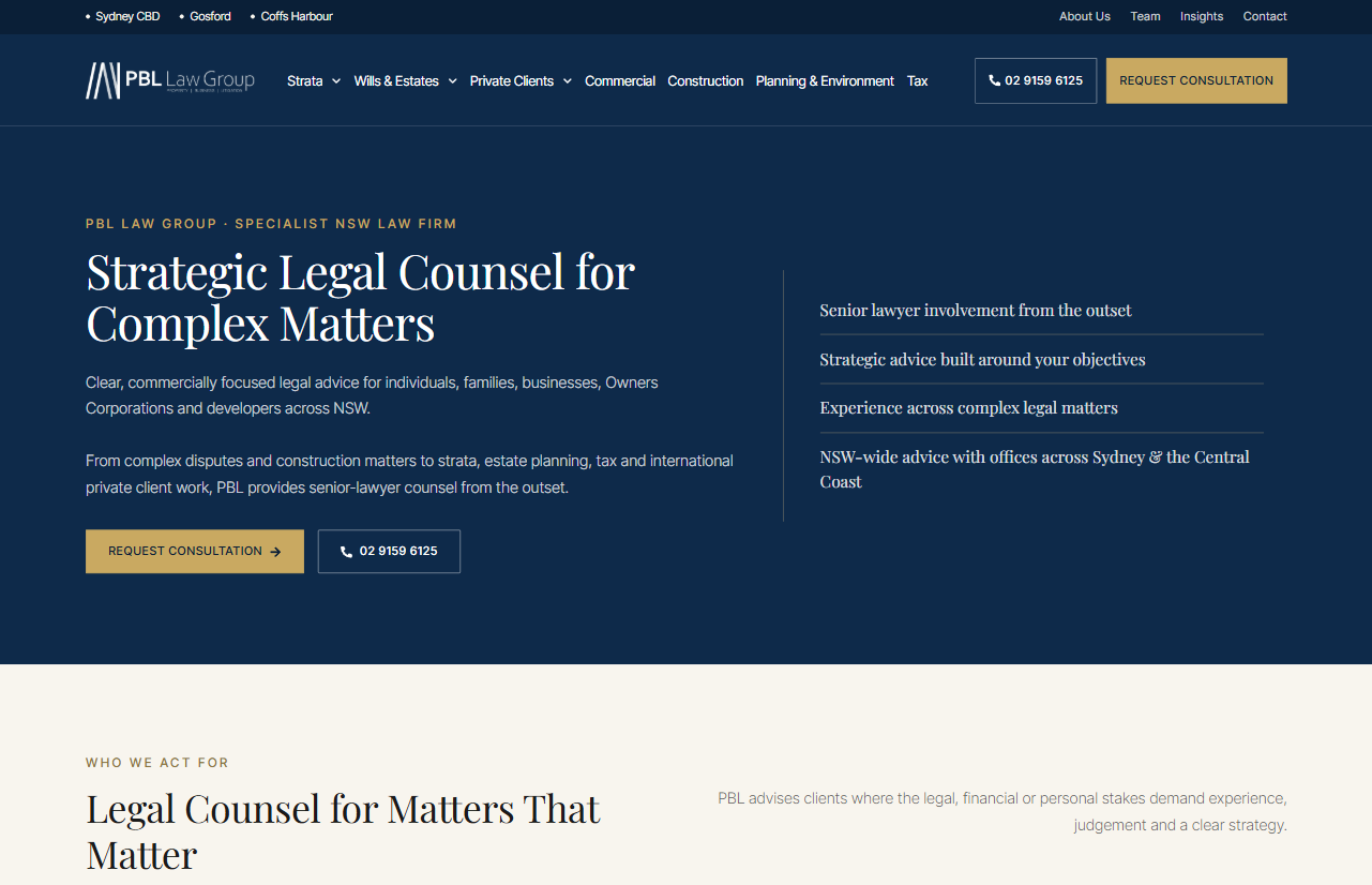 PBL Law Group website